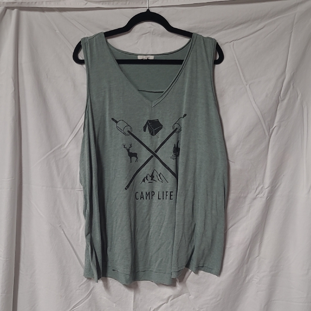 Maurices Camp Life Graphic Tank Top - Sage